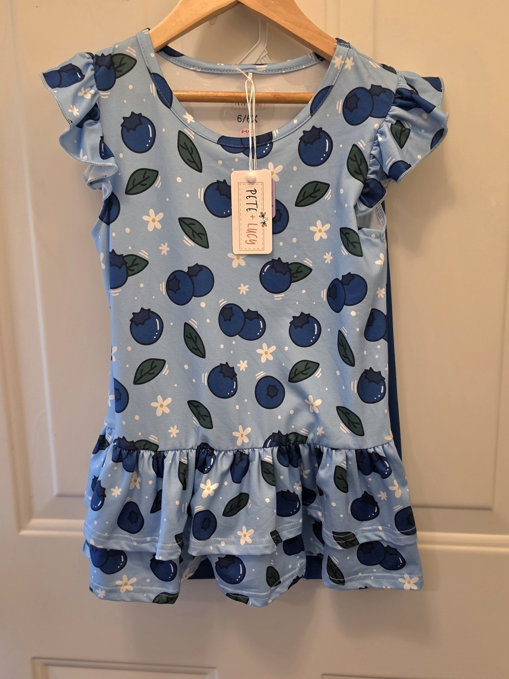 "Blueberry Bushel" Pete+Lucy Ruffle 2pc Set NWT
